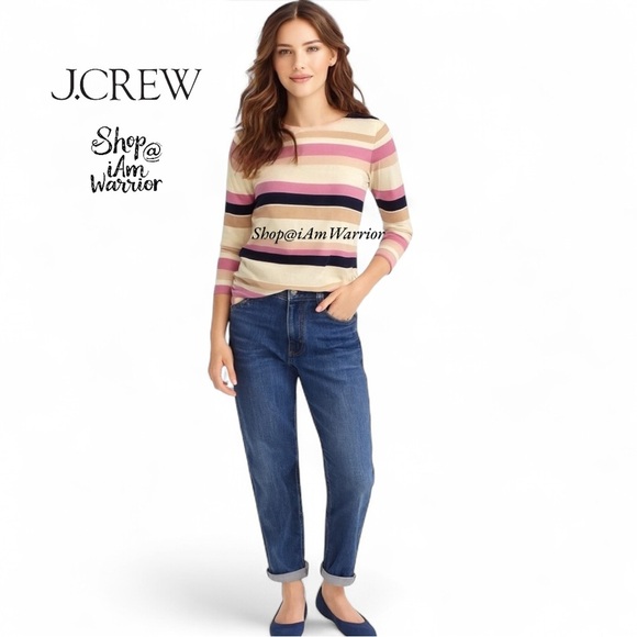 J.Crew colorblock stripe exposed back zip top *shop@iamwarrior - Picture 1 of 10